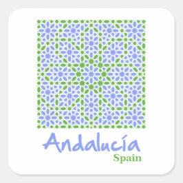 Andalusische Fliesen 7 Quadratischer Aufkleber