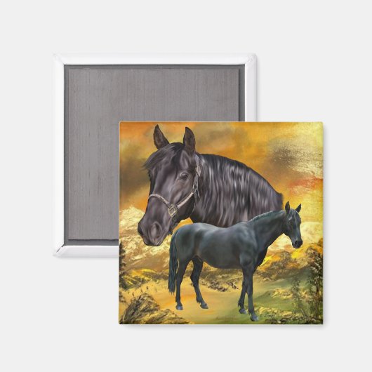Andalusische Pferdedrucke Magnet (Vorderseite/Rückseite)