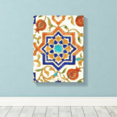 Andalusischer Granatapfel & Blue Star Leinwanddruck (Insitu (Holzboden))