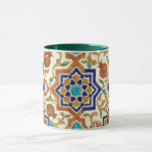 Andalusischer Granatapfel und blauer Stern Geometr Tasse (Zentrum)