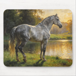 Andalusischer Hengst am See Mousepad