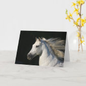 Andalusischer Stallion Headshot Mane Flows Karte (Gelbe Blume)