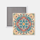 Andalusisches Mosaik minimal Magnet (Vorderseite/Rückseite)