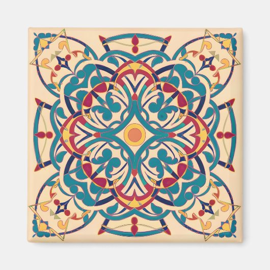 Andalusisches Mosaik minimal Magnet (Vorne)