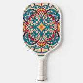 Andalusisches Mosaik minimal, Mandala-Muster Pickleball Schläger (Rückseite)