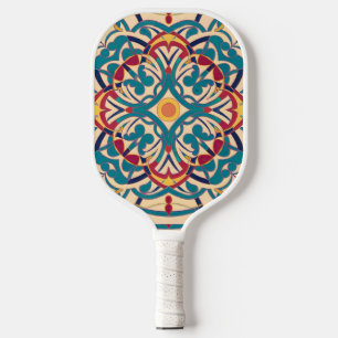 Andalusisches Mosaik minimal, Mandala-Muster Pickleball Schläger