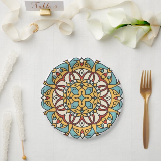 andalusisches Mosaik Pappteller (Hochzeit)