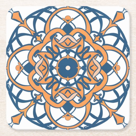 andalusisches Mosaik Rechteckiger Pappuntersetzer (Vorderseite)