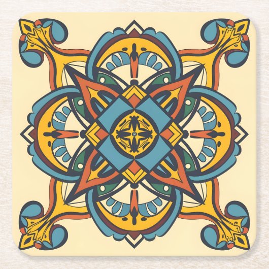 andalusisches Mosaik Rechteckiger Pappuntersetzer (Vorderseite)