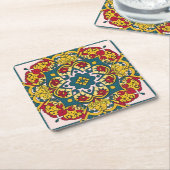 andalusisches Mosaik Rechteckiger Pappuntersetzer (angewinkelt)
