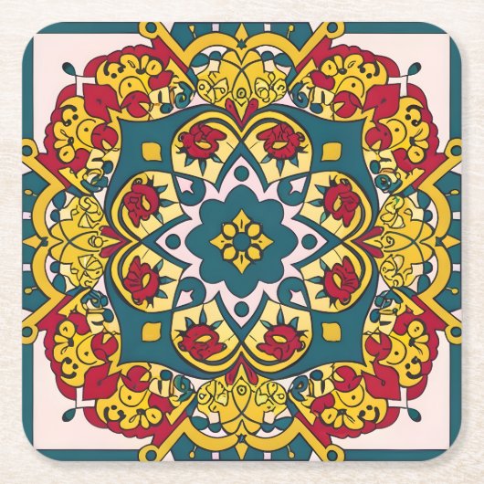 andalusisches Mosaik Rechteckiger Pappuntersetzer (Vorderseite)