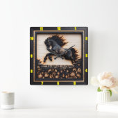 Andalusisches Pferd: Zeit, Kunst, Natur Quadratische Wanduhr (Zuhause)