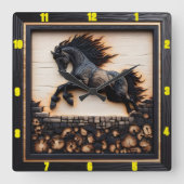 Andalusisches Pferd: Zeit, Kunst, Natur Quadratische Wanduhr (Vorderseite)