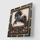 Andalusisches Pferd: Zeit, Kunst, Natur Quadratische Wanduhr (Winkel)