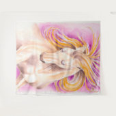 Andalusisches Pferdelila violette Watercolor-Kunst Wandteppich (Vorderseite (Horizontal))