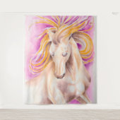 Andalusisches Pferdelila violette Watercolor-Kunst Wandteppich (Vorderseite)