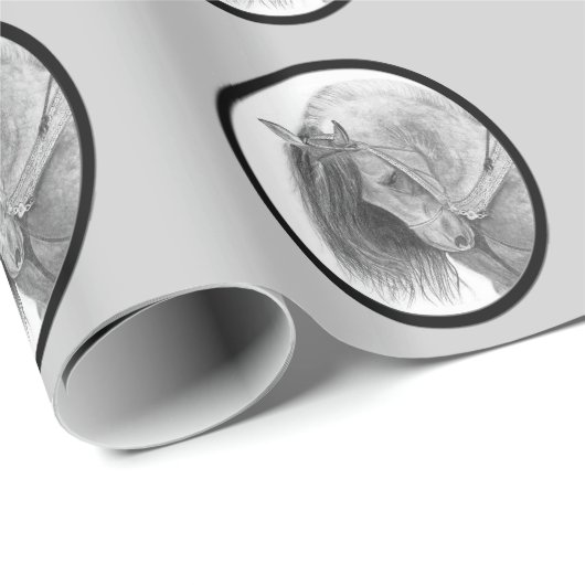 Andalusisches Zeichnen im schwarzen Rahmen Geschenkpapier (Rolleneckpunkt)