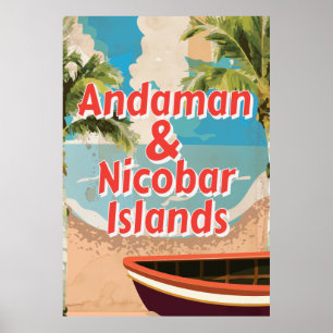 Andamanen und Nikobaren Insel Vintage-Urlaubsposte Poster