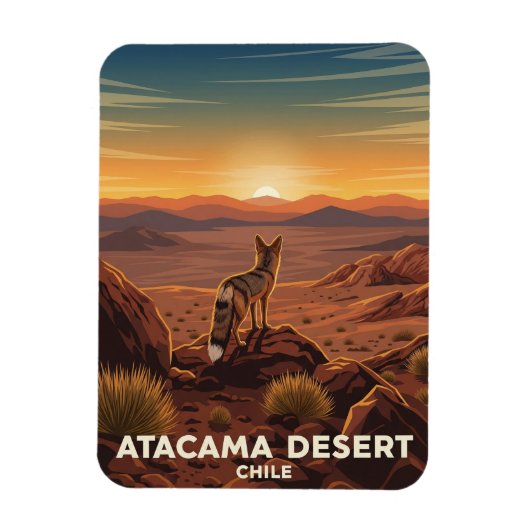 Andean Fox im Chile der Atacama-Wüste Magnet (Vertikal)