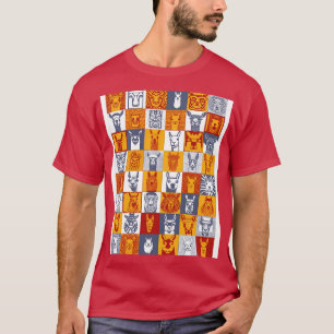 Andean Tribal und andere Stile Llama Face Karo Ch T-Shirt