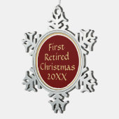 Andenken! 1. Weihnachtsschneeflocke Schneeflocken Zinn-Ornament (Rechts)