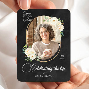 Andenken an den Verlust der Mutter - Blumiges Foto Magnet