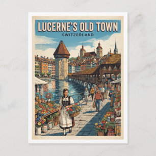 Andenken an die Altstadt von Luzern Schweiz Postkarte