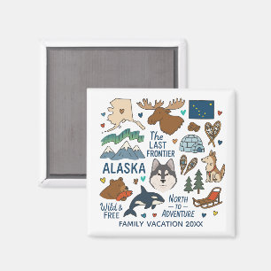 Andenken an einen Familienurlaub in Alaska - indiv Magnet