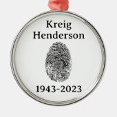 Andenken! Fingerabdruck-Gedächtnistraining Ornament Aus Metall (Vorne)