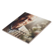 Andenken-Foto mit Namen und Daten in Schwarz "In L Fliese (Seite)