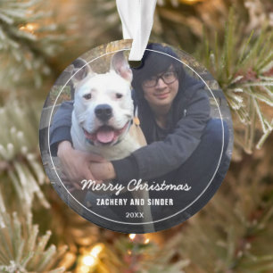 Andenken Foto Schriftzug Feiertag Ornament