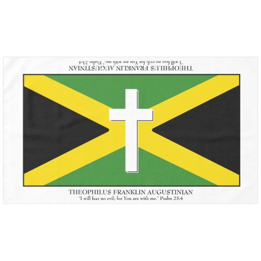Andenken | JAMAICA FLAG | Kreuzschrift 60"x104" Tischdecke (Vorderseite (Horizontal))