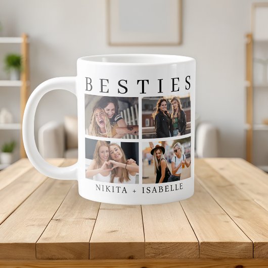 Andenken mit modernem Fotocollage der besten Freun Jumbo-Tasse