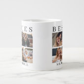 Andenken mit modernem Fotocollage der besten Freun Jumbo-Tasse (Vorderseite)