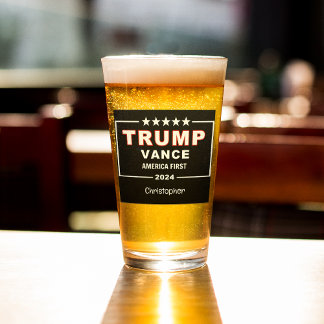 Andenken, Name Trump-Vance 2024 Wahl-Pint-Glas Glas