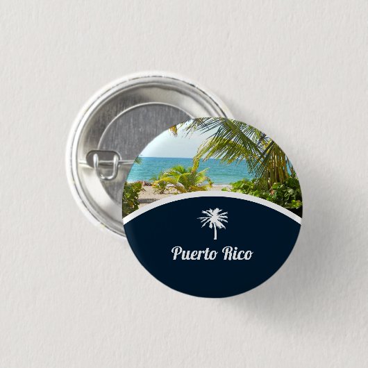 Andenken: Puerto- Ricostrand: Button (Vorne & Hinten)
