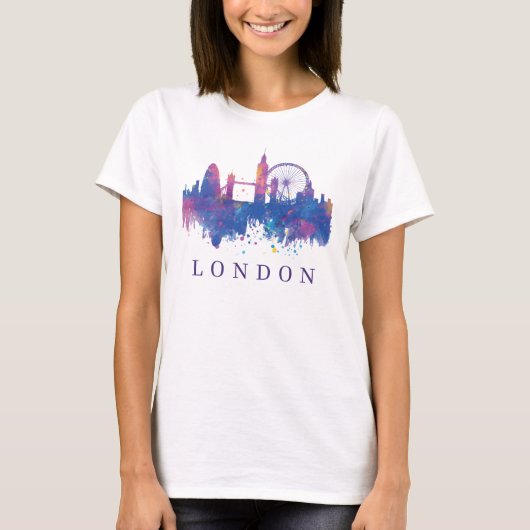 Andenken-Skyline-Entwurf Londons England T-Shirt (Vorderseite)