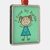 Andenken Tanten-Gift I Love My Tanten-Verzierung Silbernes Ornament (Rechts)