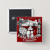 Andenken Vancouvers Kanada knöpft Gastown Button (Vorne & Hinten)