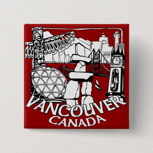 Andenken Vancouvers Kanada knöpft Gastown Button (Vorderseite)