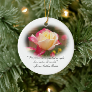 Andenken-Verzierung - Rosen im Dezember Keramikornament
