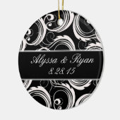 Andenken-Verzierungs-- schwarzes u. weißes Keramik Ornament (Links)