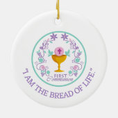 Andenken! Zollschmuck der ersten Kommunion Keramik Ornament (Hinten)