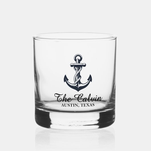 Andenkenschiffe Anker Whiskyglas (Vorderseite)
