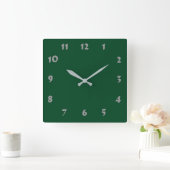 änderbare Anzahl Evergreen Green Clock Quadratische Wanduhr (Zuhause)