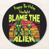 Andere Außerirdischen sehen lebendigen Sonnenunter Runder Pappuntersetzer (Vorderseite)