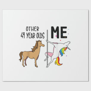 Andere Einhorn 49 Jahre alte Geburtstags- und Gesc Geschenkpapier