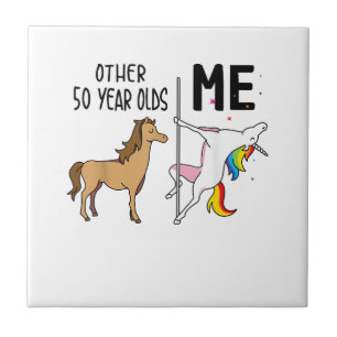 Andere Einhorn 50 Jahre alte Geburtstags- und Ich- Fliese