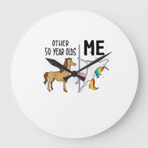 Andere Einhorn 50 Jahre alte Geburtstags- und Ich- Große Wanduhr