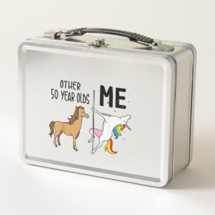 Andere Einhorn 50 Jahre alte Geburtstags- und Ich- Metall Brotdose